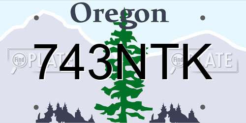 743NTK Oregon License Plate