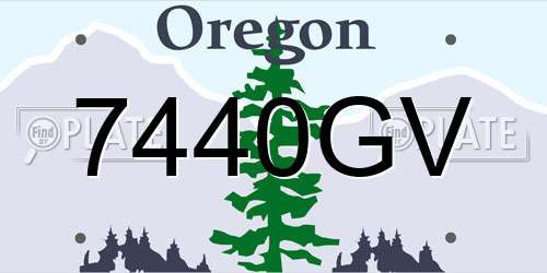 7440GV Oregon License Plate