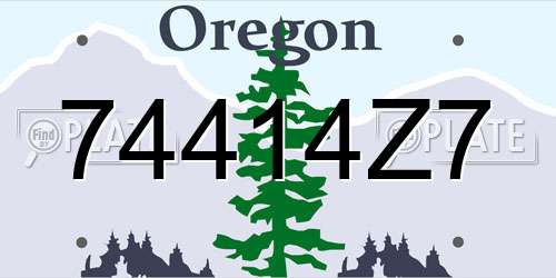 74414Z7 Oregon License Plate