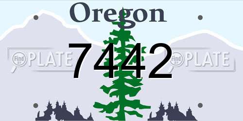 7442 Oregon License Plate