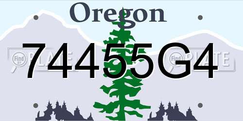 74455G4 Oregon License Plate