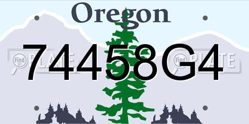 74458G4 Oregon License Plate