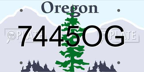 7445OG Oregon License Plate