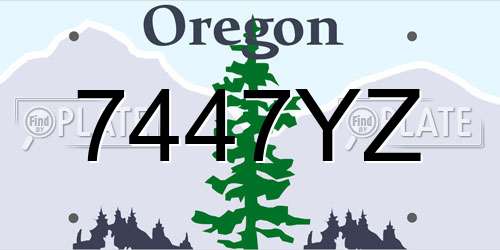 7447YZ Oregon License Plate