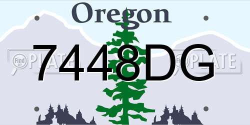7448DG Oregon License Plate