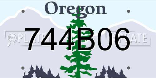 744B06 Oregon License Plate