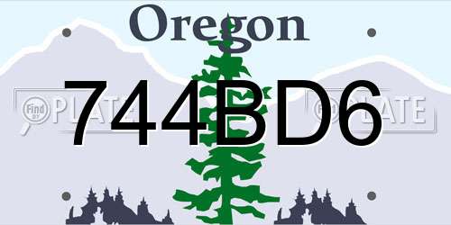 744BD6 Oregon License Plate