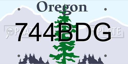 744BDG Oregon License Plate