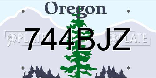 744BJZ Oregon License Plate