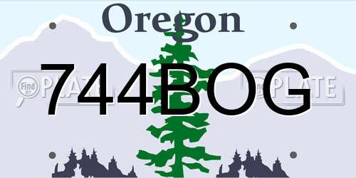 744BOG Oregon License Plate