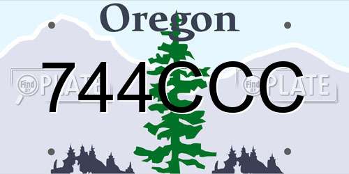 744CCC Oregon License Plate