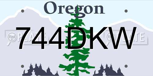744DKW Oregon License Plate