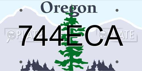 744ECA Oregon License Plate