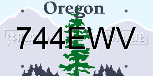 744EWV Oregon License Plate