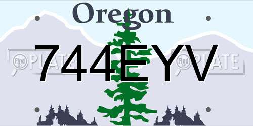 744EYV Oregon License Plate