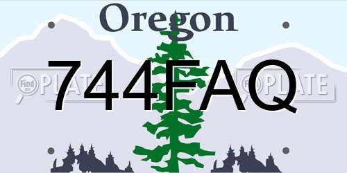 744FAQ Oregon License Plate
