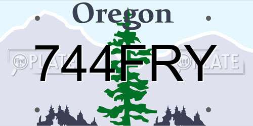 744FRY Oregon License Plate