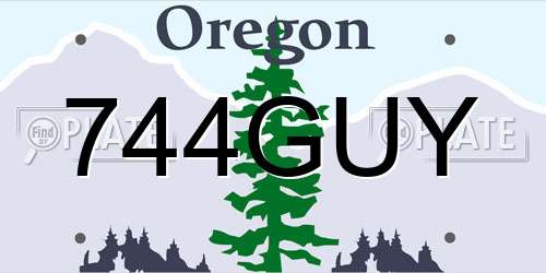 744GUY Oregon License Plate