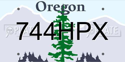 744HPX Oregon License Plate