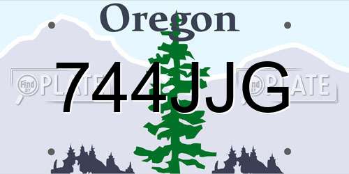 744JJG Oregon License Plate