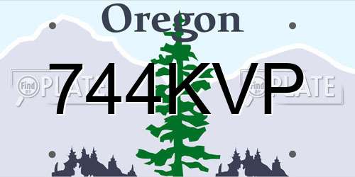 744KVP Oregon License Plate