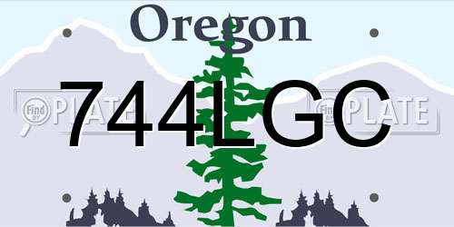 744LGC Oregon License Plate