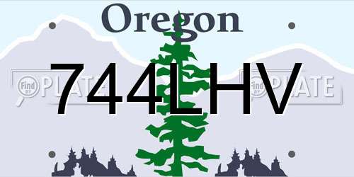 744LHV Oregon License Plate