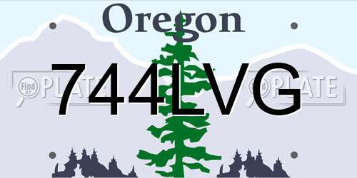 744LVG Oregon License Plate