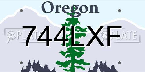 744LXF Oregon License Plate