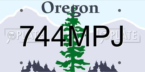 744MPJ Oregon License Plate