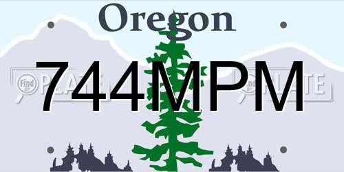 744MPM Oregon License Plate