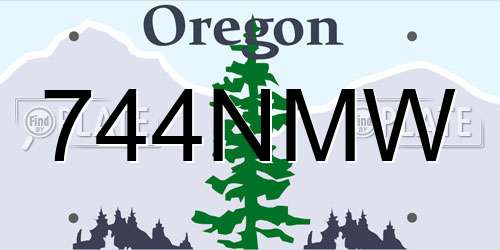 744NMW Oregon License Plate