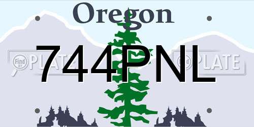 744PNL Oregon License Plate