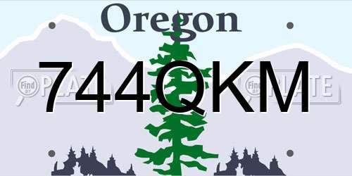 744QKM Oregon License Plate