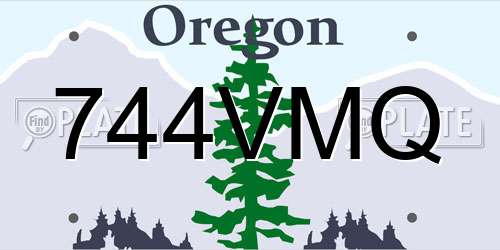 744VMQ Oregon License Plate