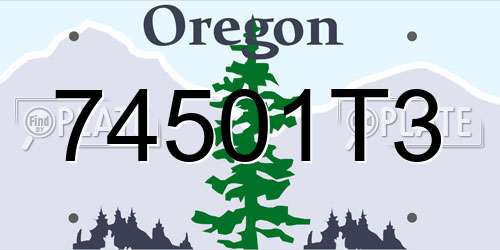 74501T3 Oregon License Plate