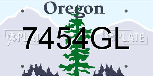 7454GL Oregon License Plate