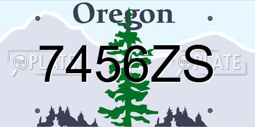 7456ZS Oregon License Plate