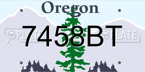 7458BT Oregon License Plate