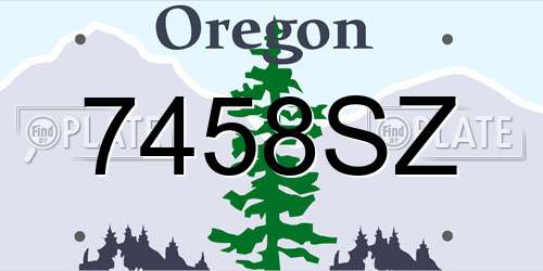 7458SZ Oregon License Plate