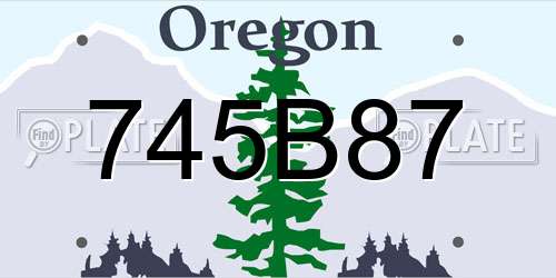 745B87 Oregon License Plate