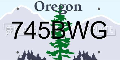 745BWG Oregon License Plate
