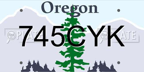 745CYK Oregon License Plate
