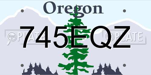 745EQZ Oregon License Plate