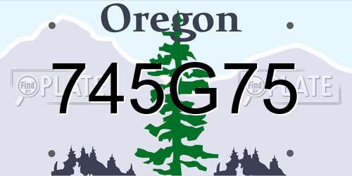 745G75 Oregon License Plate