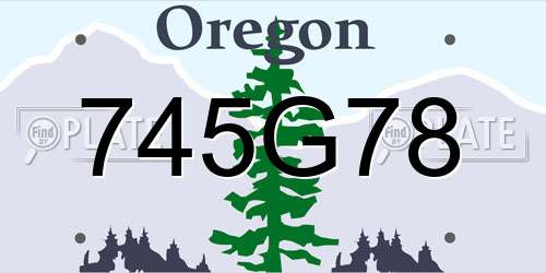 745G78 Oregon License Plate