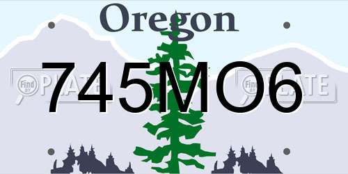 745MO6 Oregon License Plate