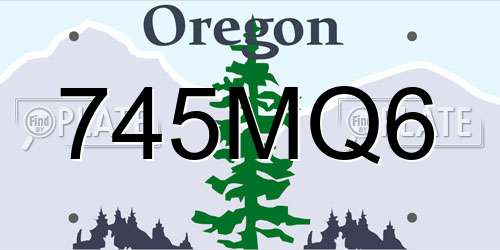 745MQ6 Oregon License Plate