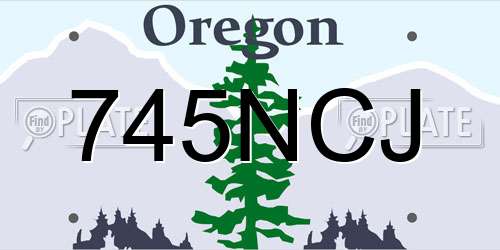 745NCJ Oregon License Plate