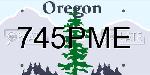 745PME Oregon License Plate